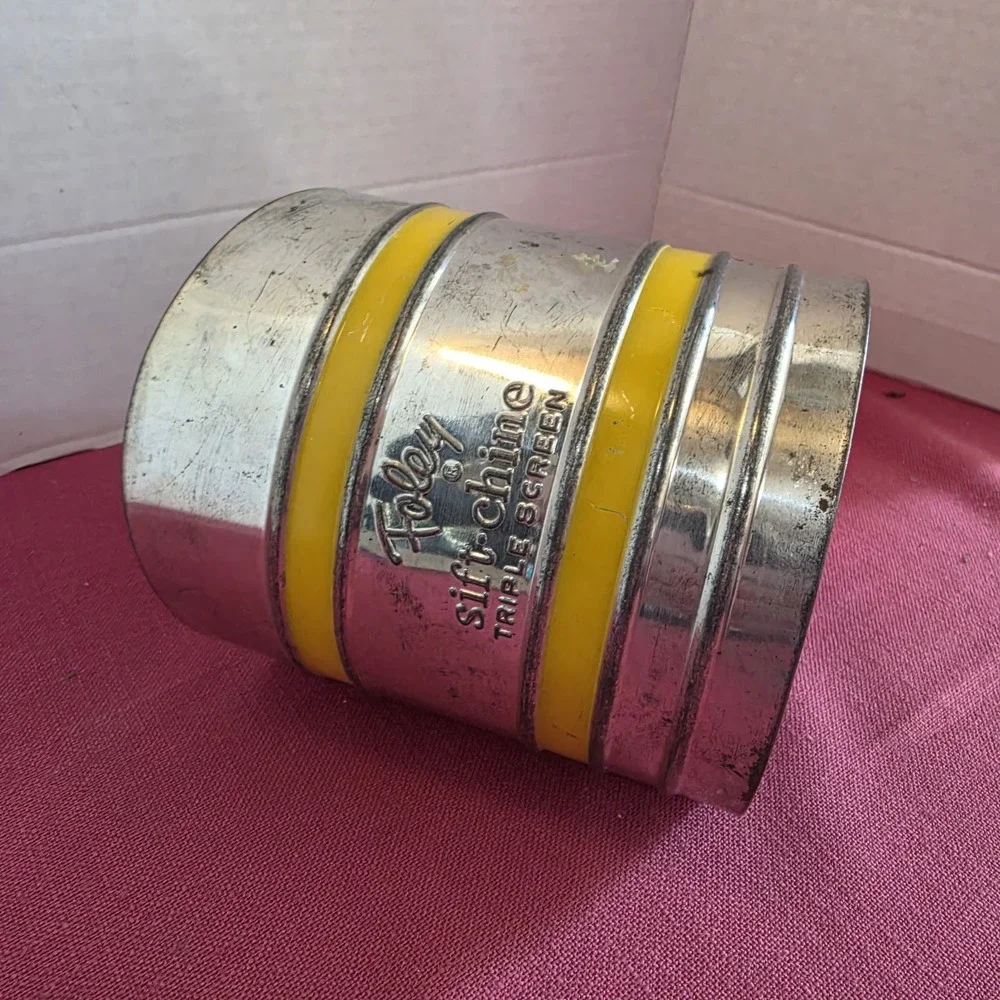 Vintage Foley Sift-Chine Triple Screen Sifter 2 YELLOW Bands Good Shape Works